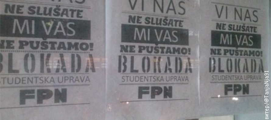 Studenti UB i dalje protestuju: blokiran i FPN