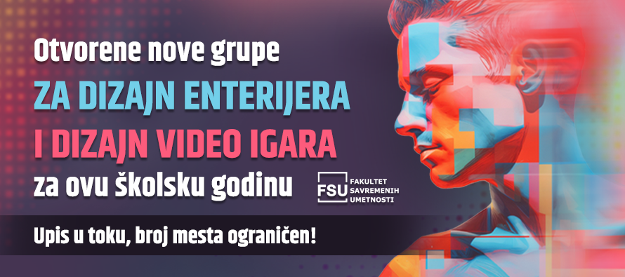 Otvorene nove grupe za Dizajn enterijera i Dizajn video igara za ovu školsku godinu — upis u toku broj mesta ograničen!